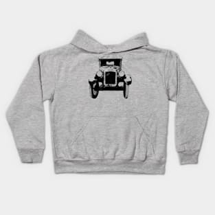 Austin Seven vintage British classic car monoblock black Kids Hoodie